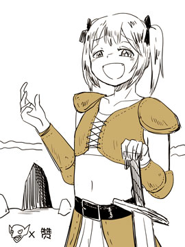 向一个赞生成一只哥布林的洞窟进攻的新人冒险者